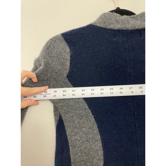 Anthropologie Cozy Minimalist Rosie Niera Denisse 100% Boiled Wool Navy Jacket S - Picture 12 of 13